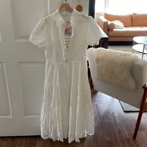 Brand New Chicwish Eyelit Button down dress